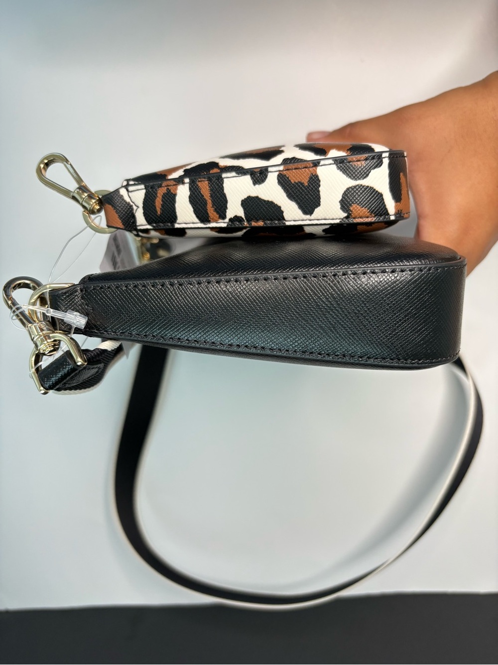 NWT Kate Spade Duet Leopard Small Crossbody Bag - 3-in-1 Set Black Multi - Picture 7 of 16